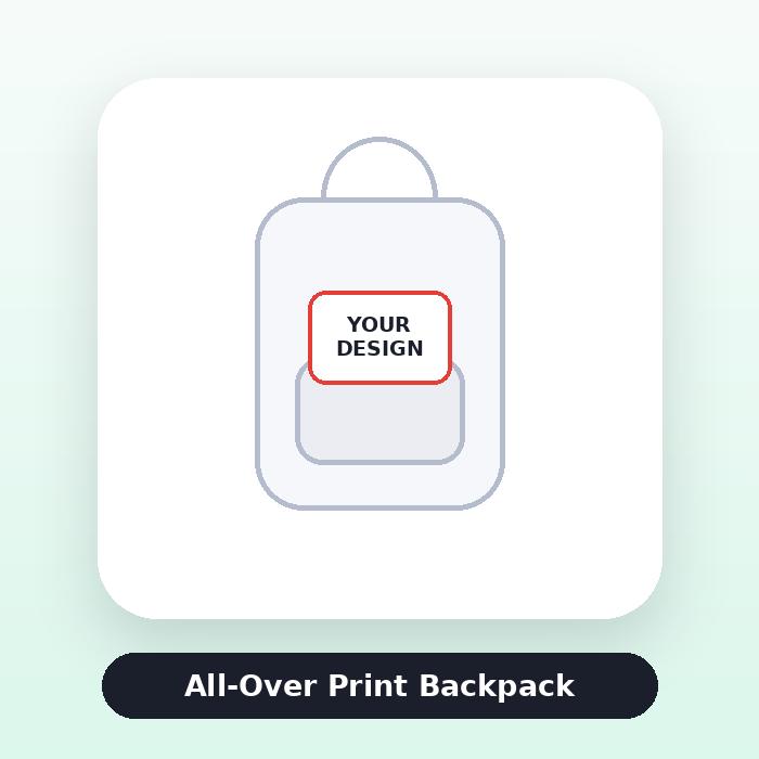 All-Over Print Backpack ready for custom artwork