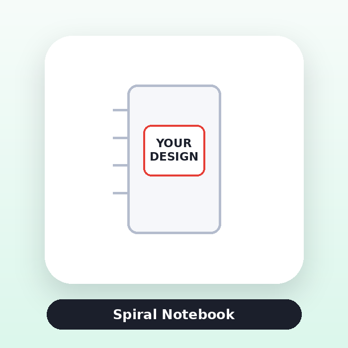 Spiral Notebook ready for custom artwork