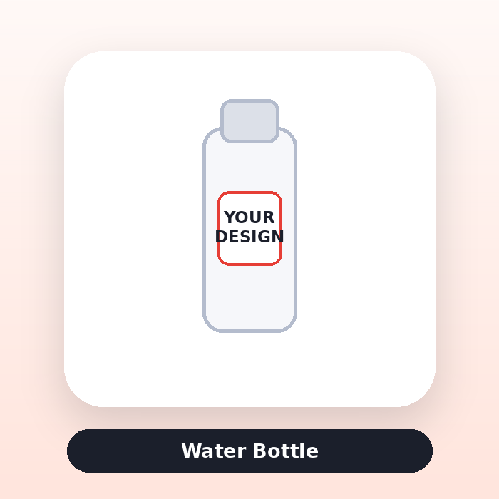 Water Bottle ready for custom artwork