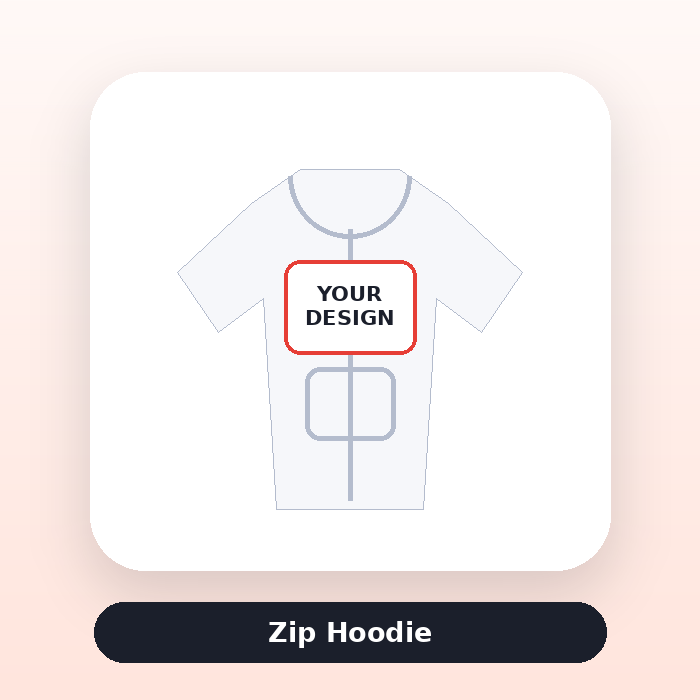 Zip Hoodie ready for custom artwork